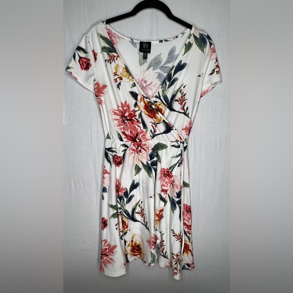 White Floral Print Dress